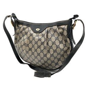 Gucci Monogram Navy and Gray Shoulder Bag